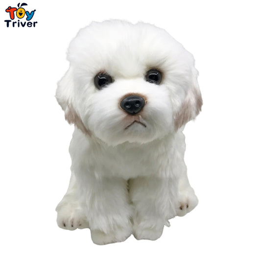 Realistic Maltese Puppies Stuffed Animal Plush Toys Stuffed Maltese Dog