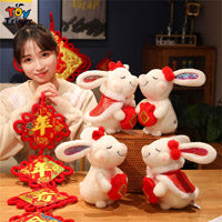 2023 Chinese New Year Bunny Plush Toy Kawaii Rabbit Stuffed Animals Doll