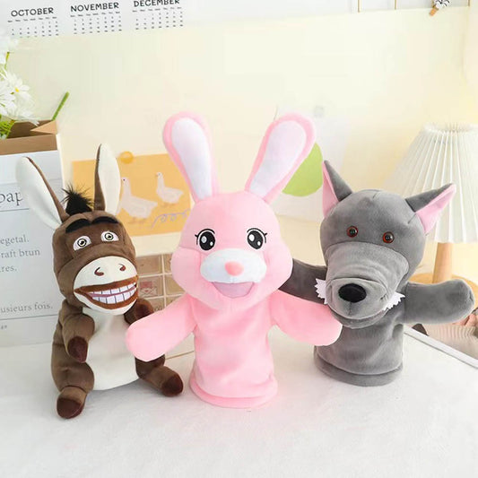 Wolf Panda Donkey Bunny Rabbit Hand Puppet Plush Toys toy triver