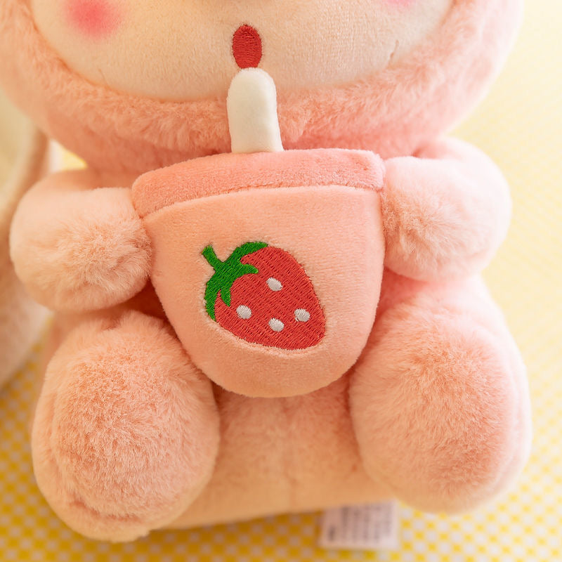 Boba Pig Strawberry Bunny Rabbit Plush Toy toy triver