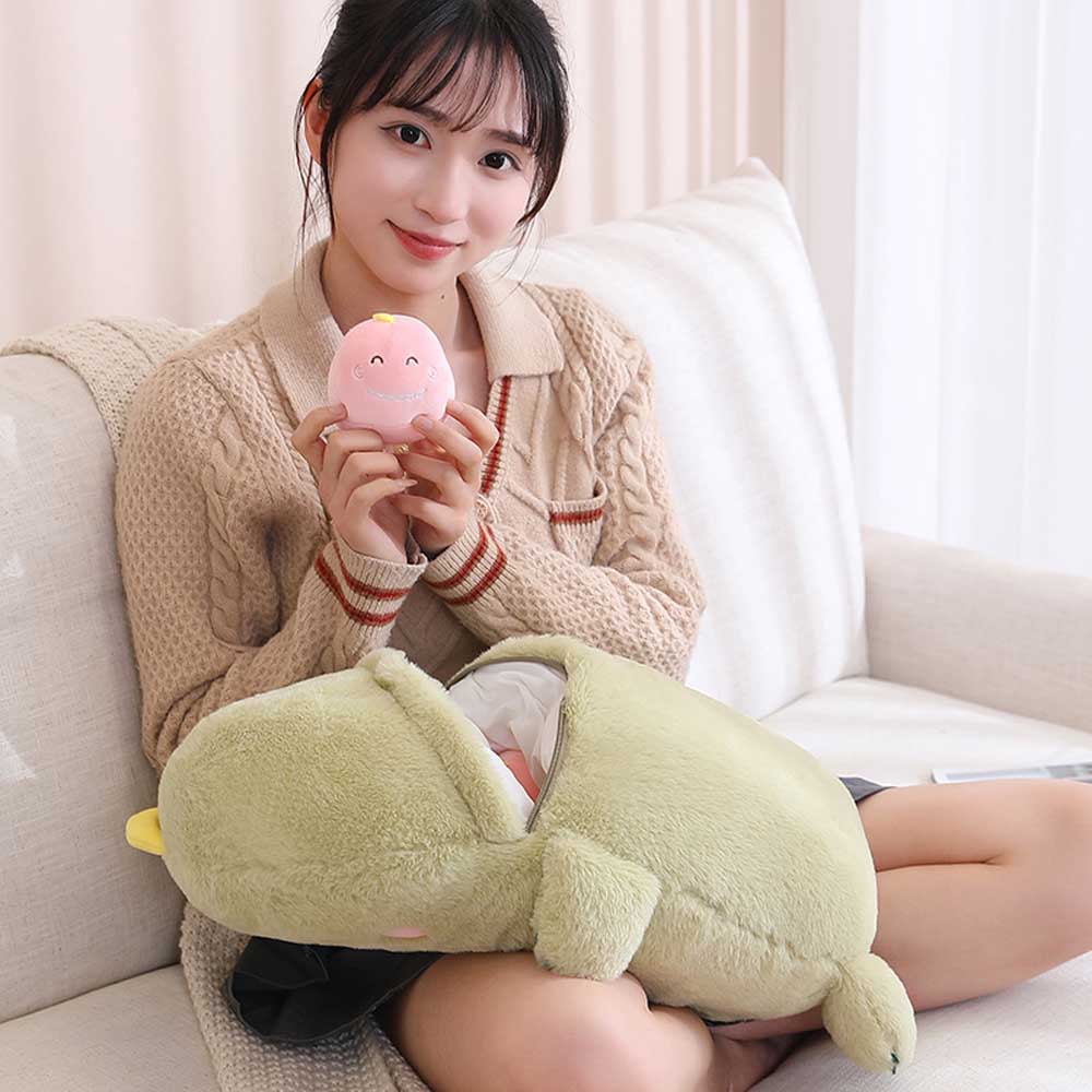 A Bag of Kawaii Green Dinosaur Throw Pillow Plush Toys Stuffed Doll toy triver