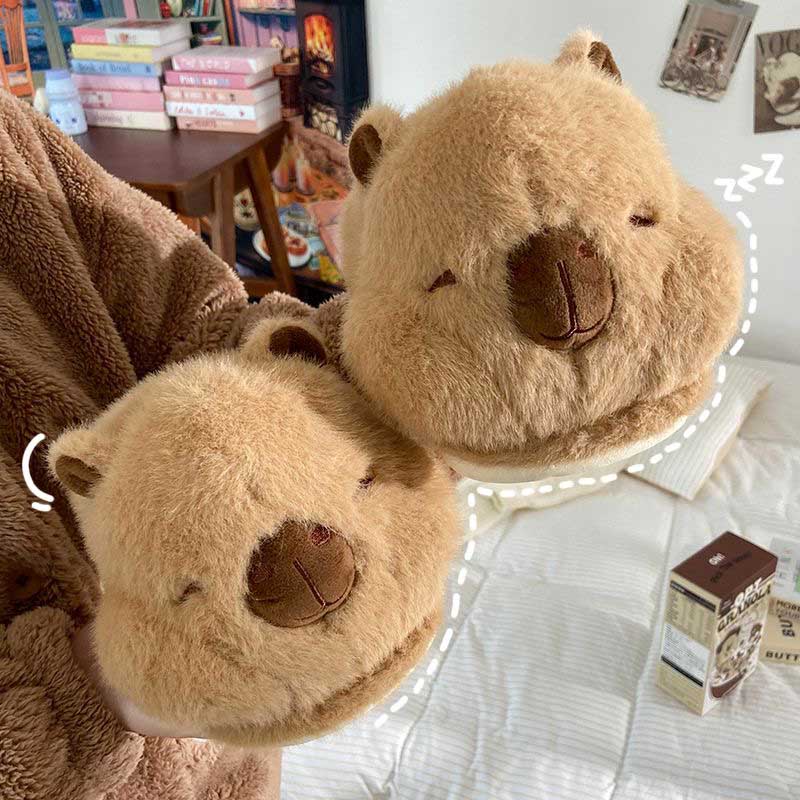 Adorable Capybara Plush Slippers toy triver