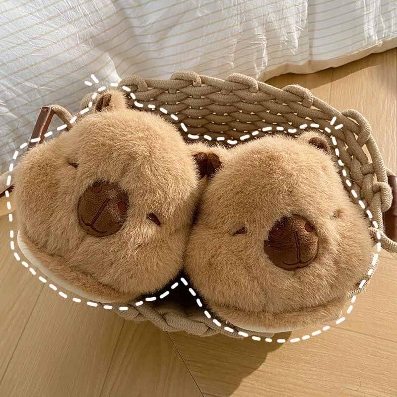 Adorable Capybara Plush Slippers toy triver