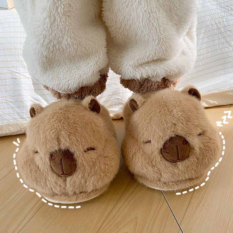 Jelly Cats Yuhsdv Women's Plush Slippers Cute Capybara Slippers