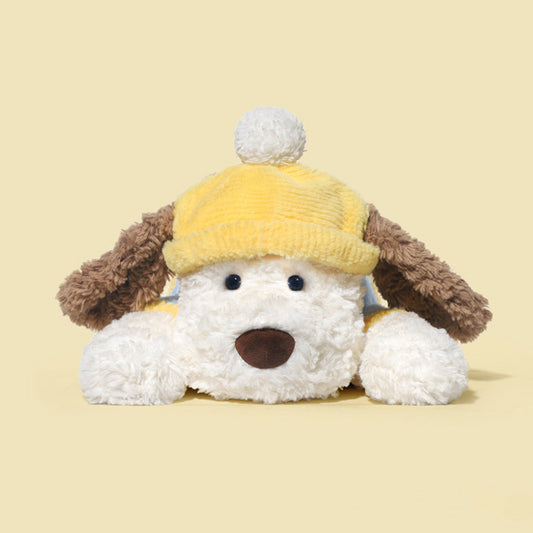 Adorable Dog Plush Toy with Yellow Hat toy triver