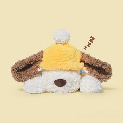 Adorable Dog Plush Toy with Yellow Hat toy triver