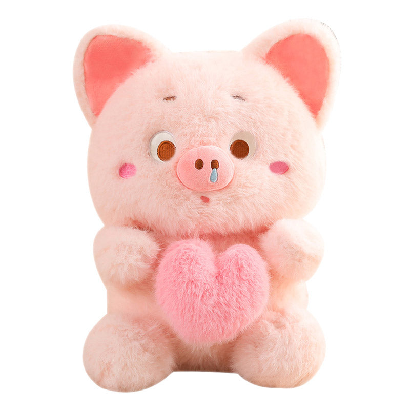 Adorable Pink Pig Plush Toy with Heart toy triver