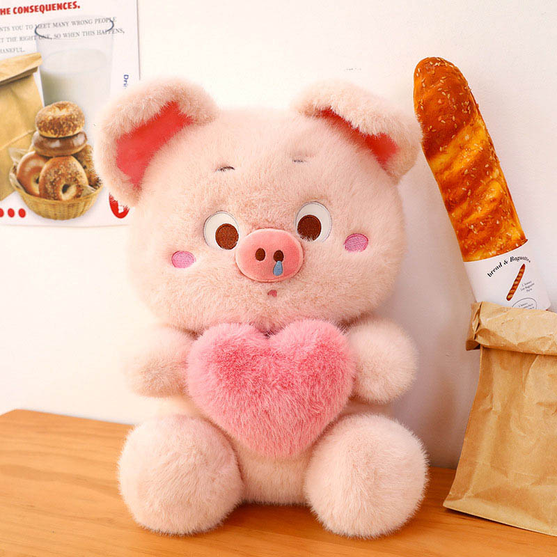 Adorable Pink Pig Plush Toy with Heart toy triver