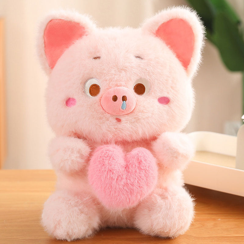 Adorable Pink Pig Plush Toy with Heart toy triver