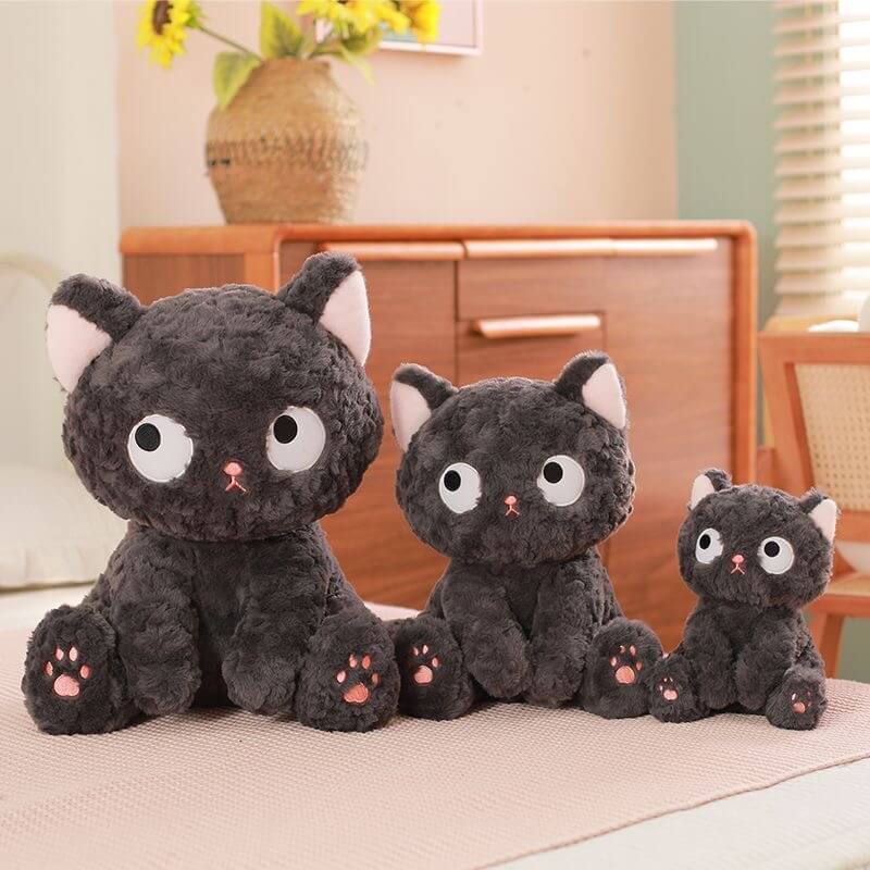 Sitting Black Cat Plush Toy toy triver