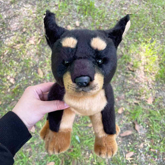 Black Dog Dobermann Stuffed Animal Plush Toy toy triver