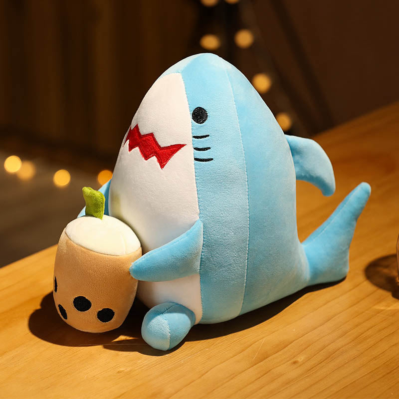 Kawaii Boba Shark Plush Toy Stuffed Animal toy triver