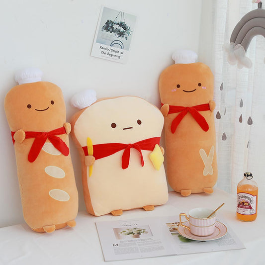 Kawaii Baguette Bread Toast Pillow Plush Toys Stuffed Doll toy triver