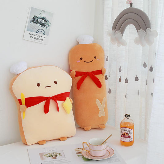 Kawaii Baguette Bread Toast Pillow Plush Toys Stuffed Doll toy triver