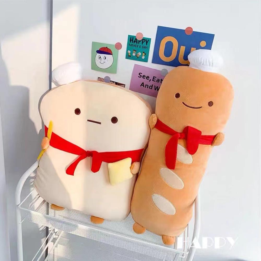 Kawaii Baguette Bread Toast Pillow Plush Toys Stuffed Doll toy triver