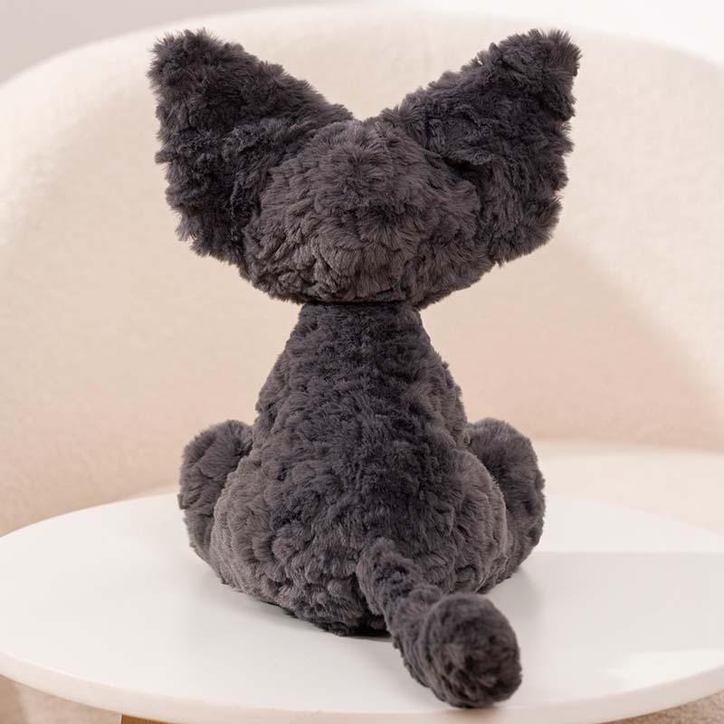 Cute Black Devon Rex Cat Plush Toy toy triver