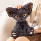 Cute Black Devon Rex Cat Plush Toy toy triver