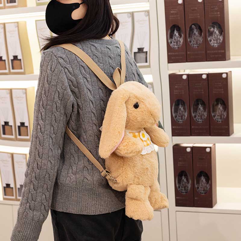 Cute Bunny Backpack Plush Bag toy triver