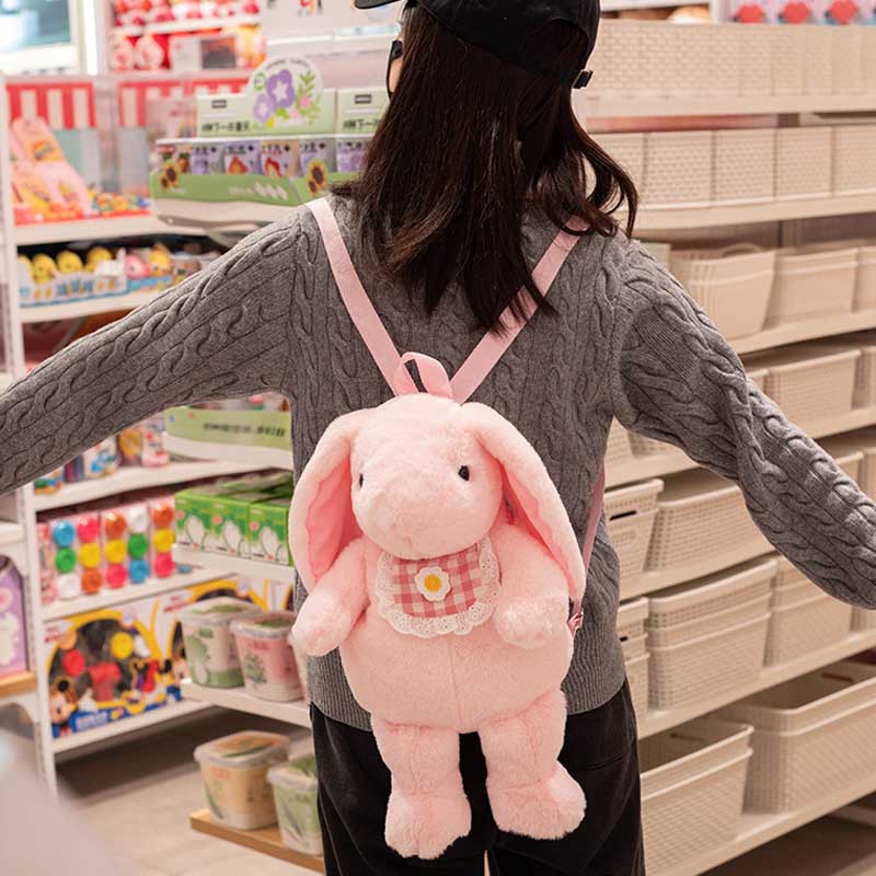 Cute Bunny Backpack Plush Bag toy triver