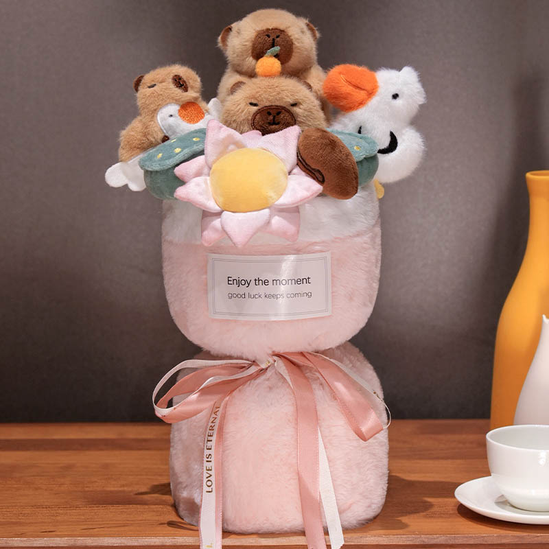 Cute Capybara Flower Bouquet Plush Toy toy triver