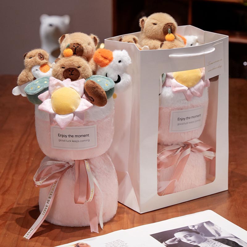 Cute Capybara Flower Bouquet Plush Toy toy triver