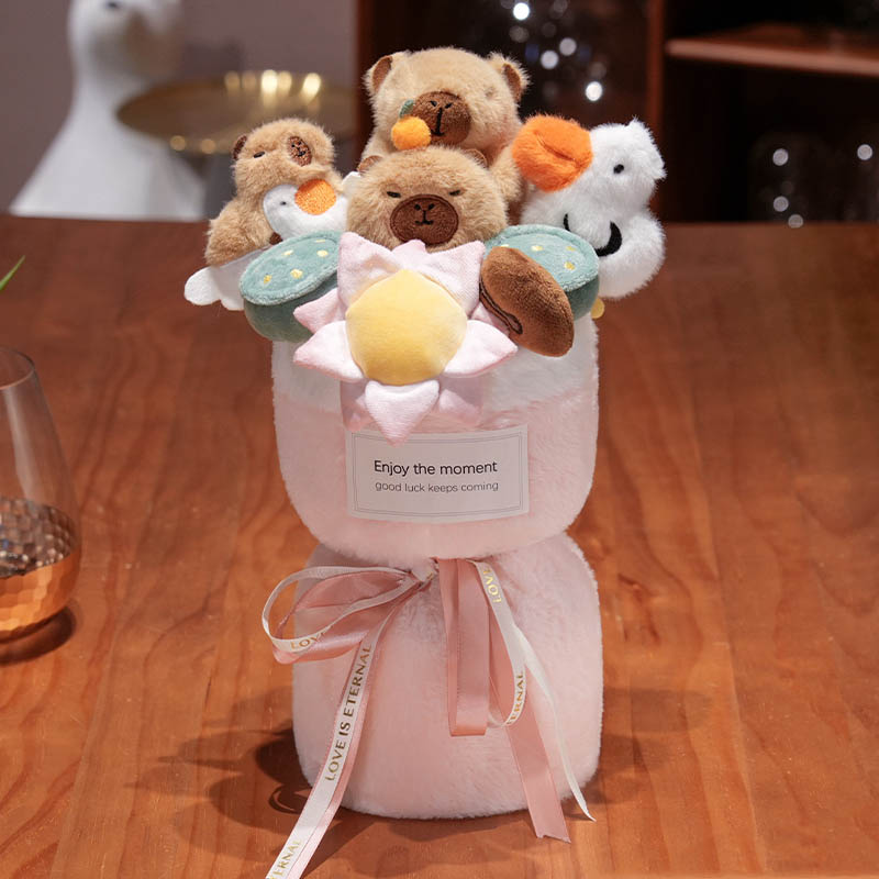 Cute Capybara Flower Bouquet Plush Toy toy triver