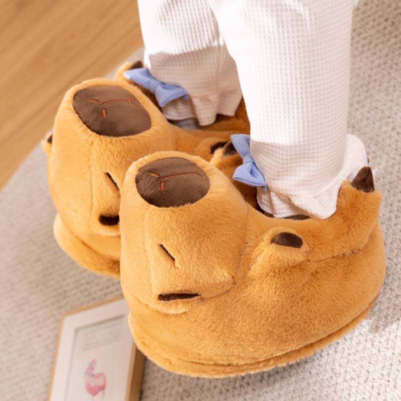 Kawaii Capybara Winter Indoor Home Shoes Slippers toy triver