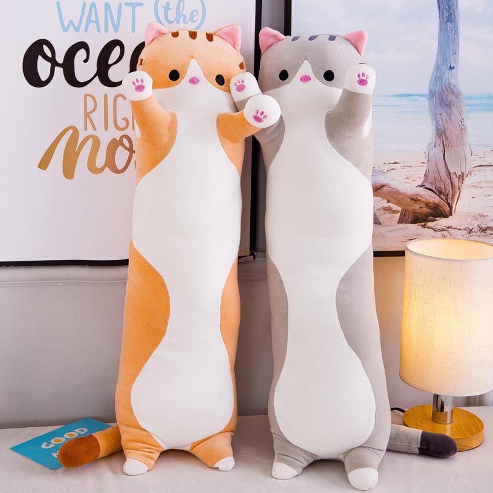 Long Cat Plush Toy Stuffed Animal Bolster Pillow toy triver