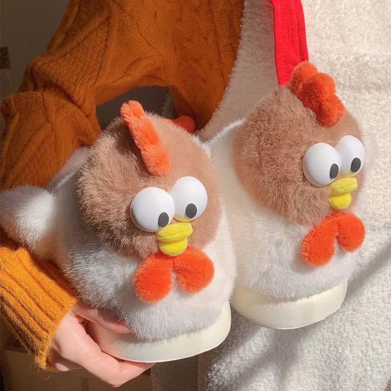 Cute Chicken Plush Slippers