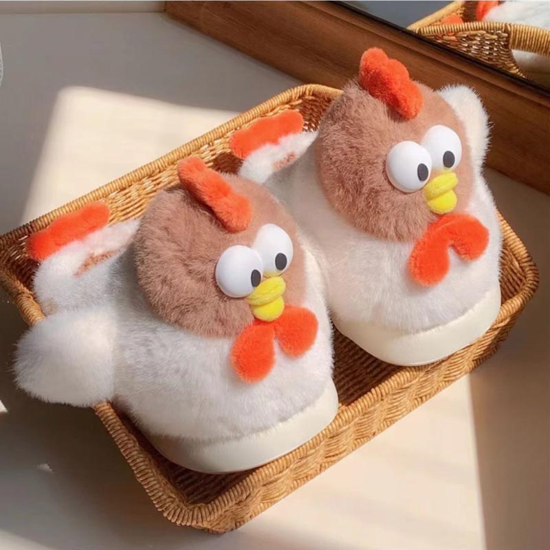 Cute Chicken Plush Slippers