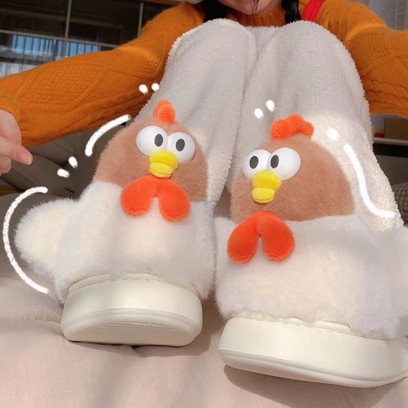 Cute Chicken Plush Slippers