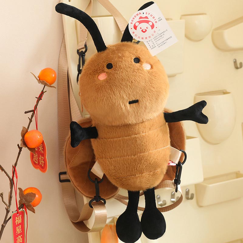 Cute Cockroach Backpack Plush Bag toy triver