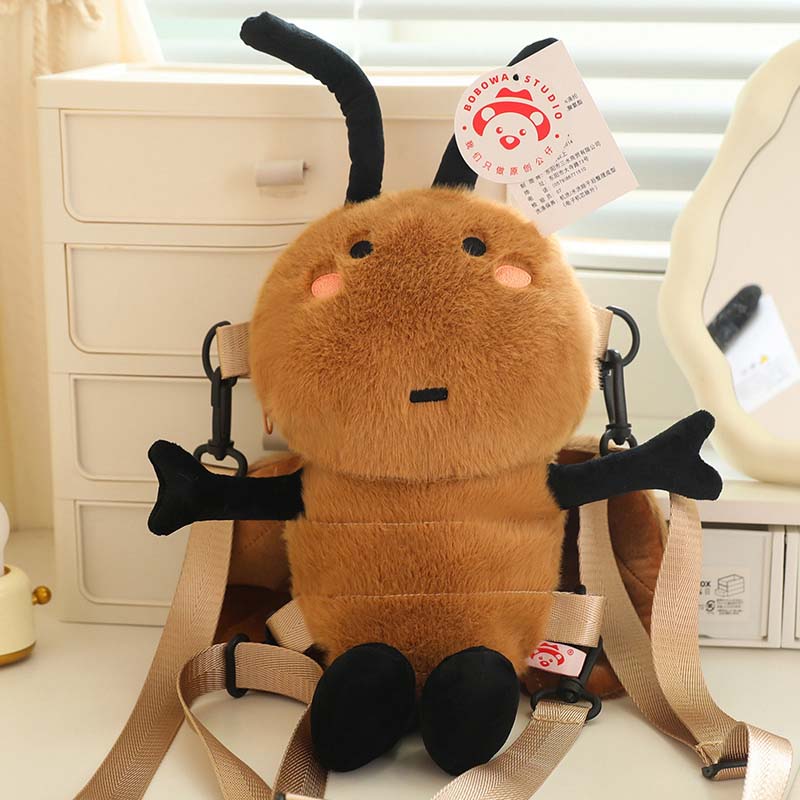 Cute Cockroach Backpack Plush Bag toy triver