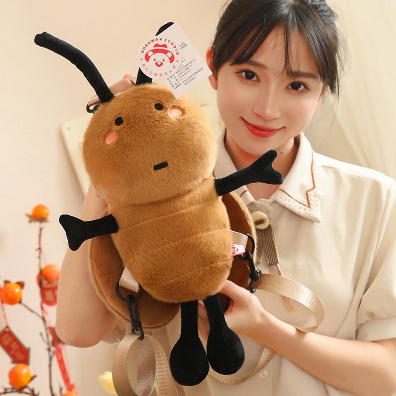 Cute Cockroach Backpack Plush Bag toy triver