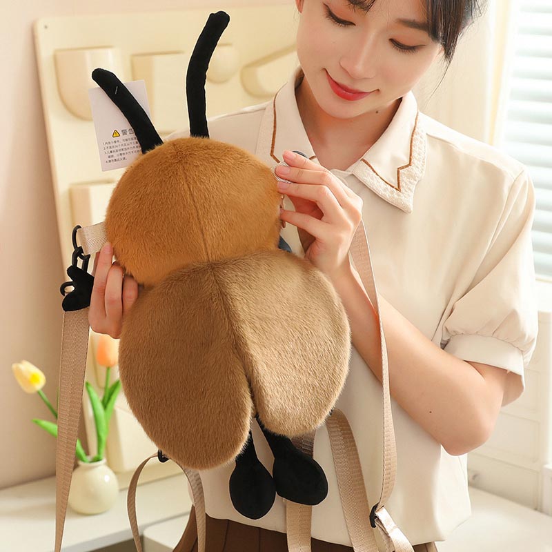 Cute Cockroach Backpack Plush Bag toy triver