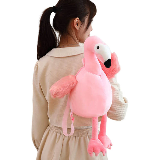 Cute Flamingo Backpack Plush Bag toy triver
