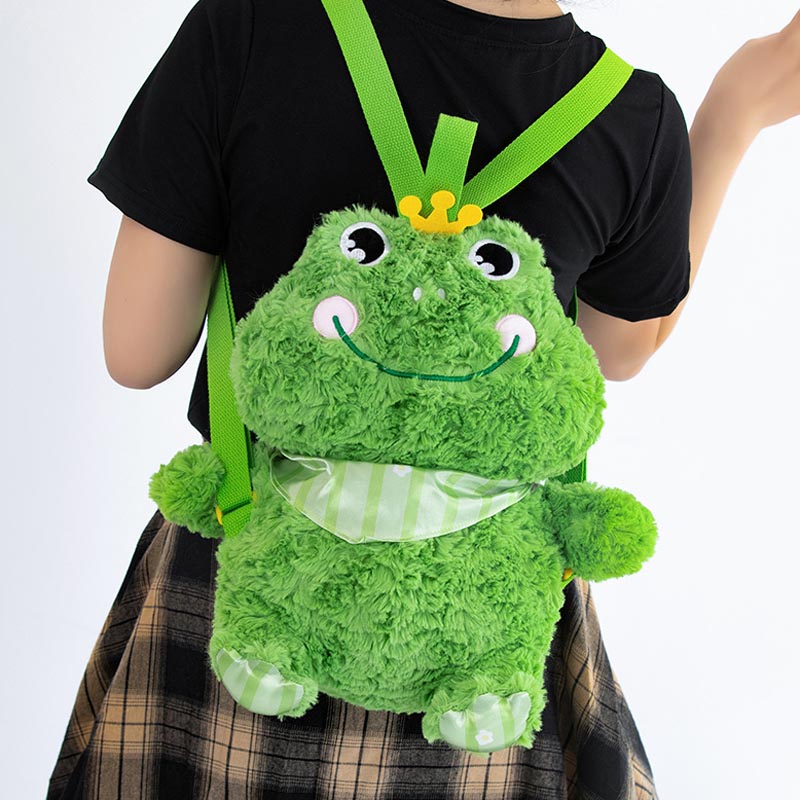 Cute Frog Backpack Plush Bag toy triver