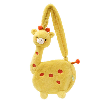 Cute Giraffe Crossbody Shoulder Plush Bag toy triver