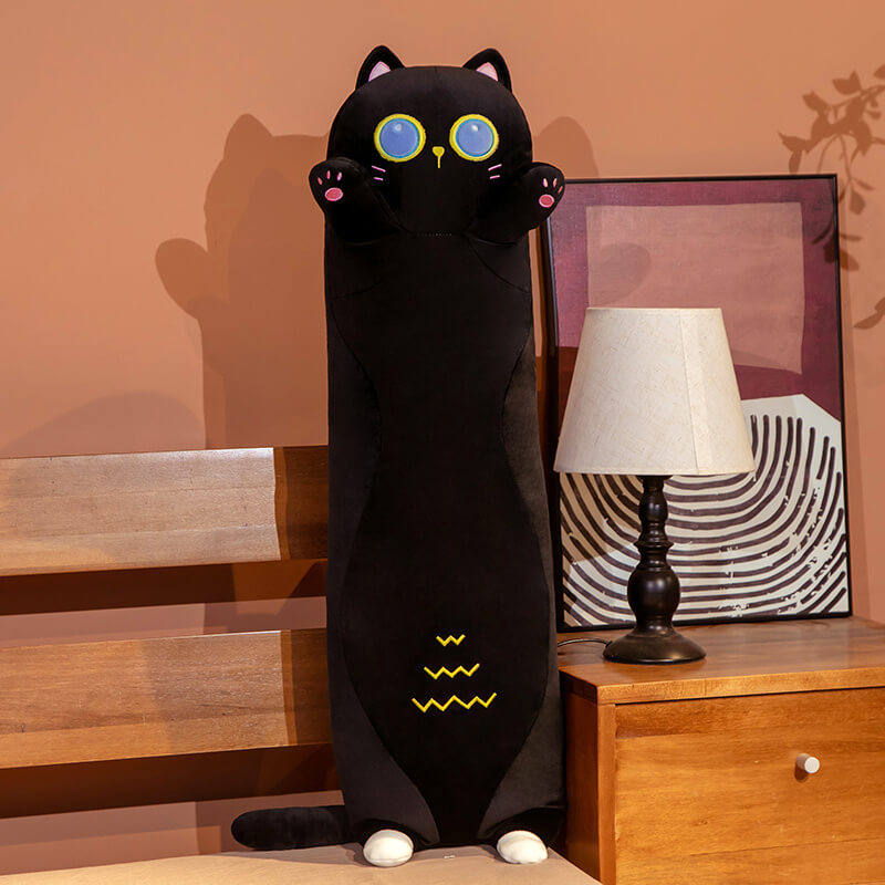 Süßes langes Plüschkissen mit Katze – Toy Triver