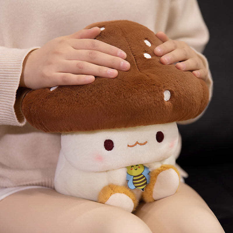 Cute Mushroom Plush Toy with Bee
