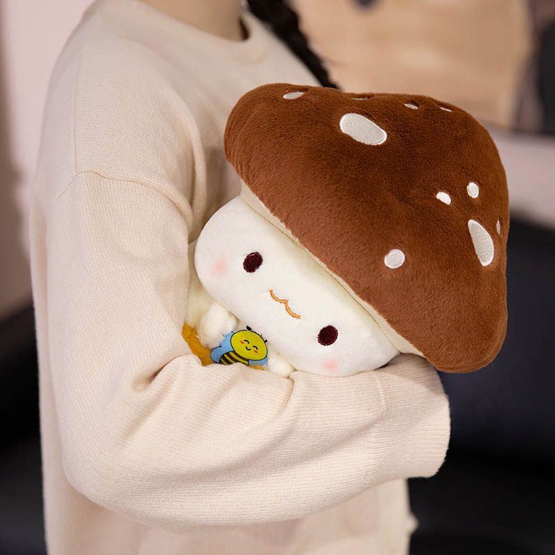 Cute Mushroom Plush Toy with Bee