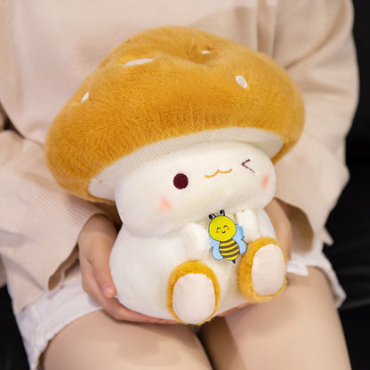 Cute Mushroom Plush Toy with Bee