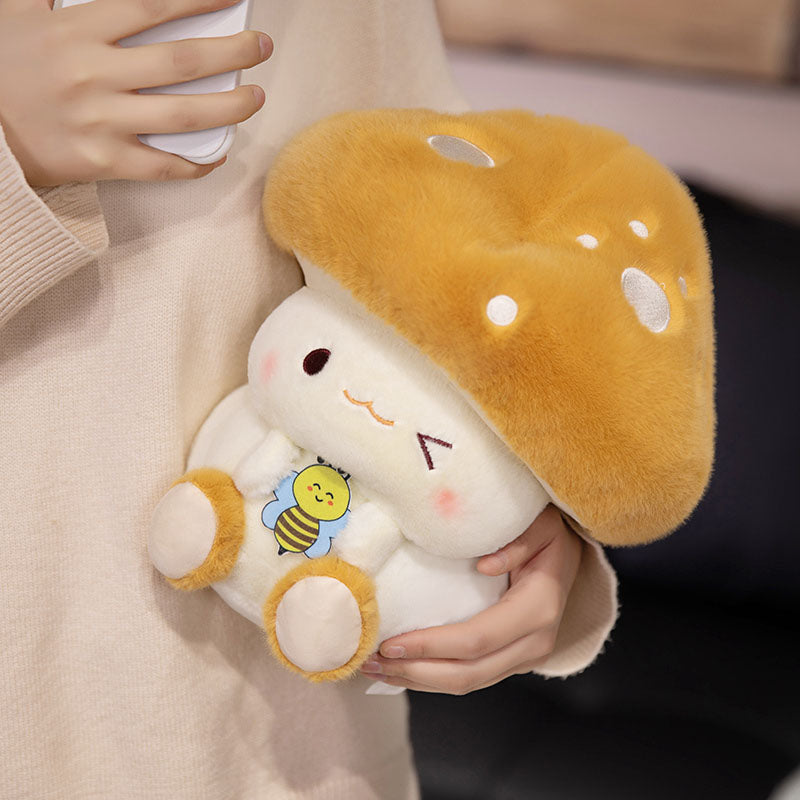 Cute Mushroom Plush Toy with Bee