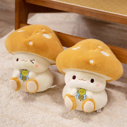 Cute Mushroom Plush Toy with Bee