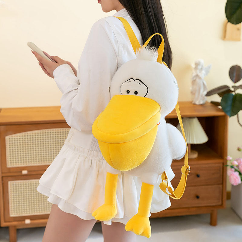 Cute Pelican Backpack Plush Bag toy triver