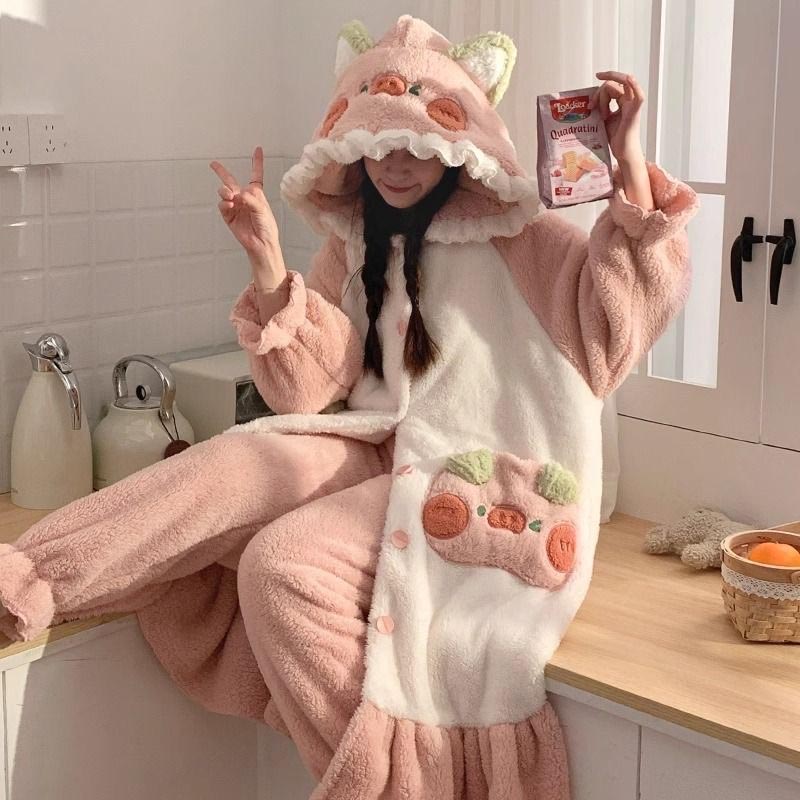 Cute Pig Hoodie Pajamas Plush toy triver