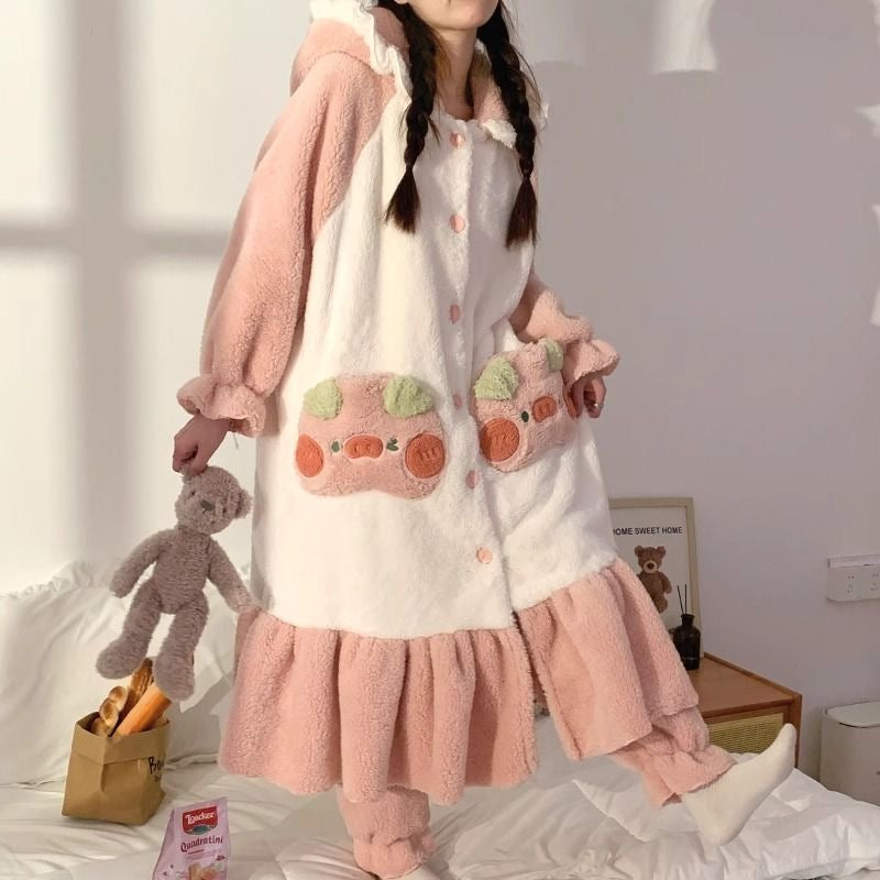 Cute Pig Hoodie Pajamas Plush toy triver