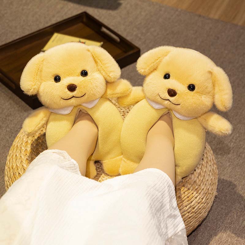 Cute Poodle Dog Plush Slippers toy triver