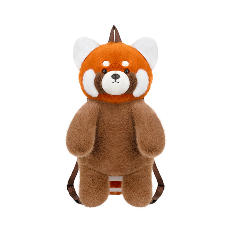 Cute Red Panda Backpack Plush Bag toy triver