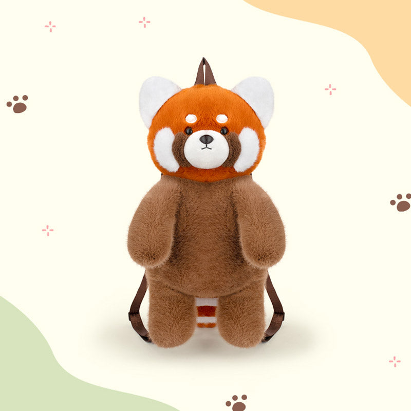 Cute Red Panda Backpack Plush Bag toy triver